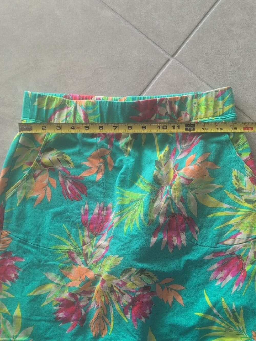 Belle by Kim Gravel Turquoise Floral Mini Skirt with Pink and Orange Accents - Picture 3 of 6
